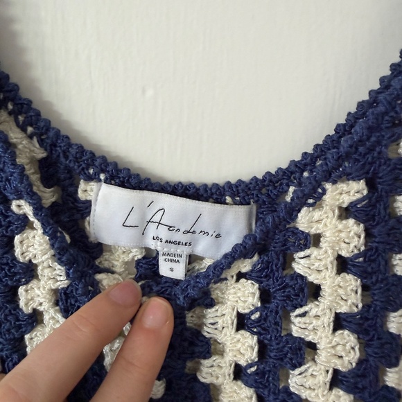 L’Academie Navy & Ivory Crochet Fringe Dress - Picture 2 of 3